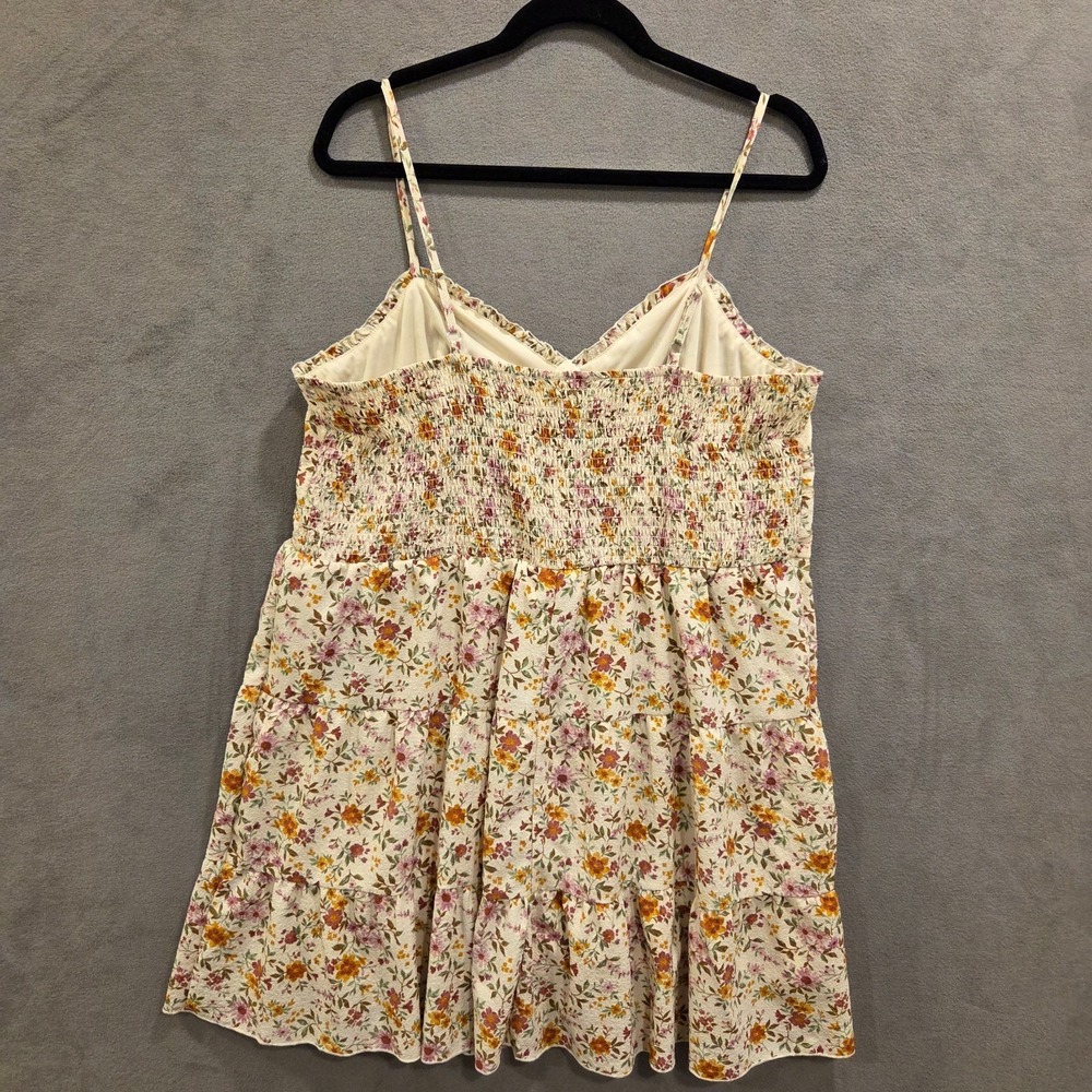 Floral Babydoll Tiered Ruffle Sundress Dress Women's Size XXL Cottage Bloomcore - Picture 2 of 10